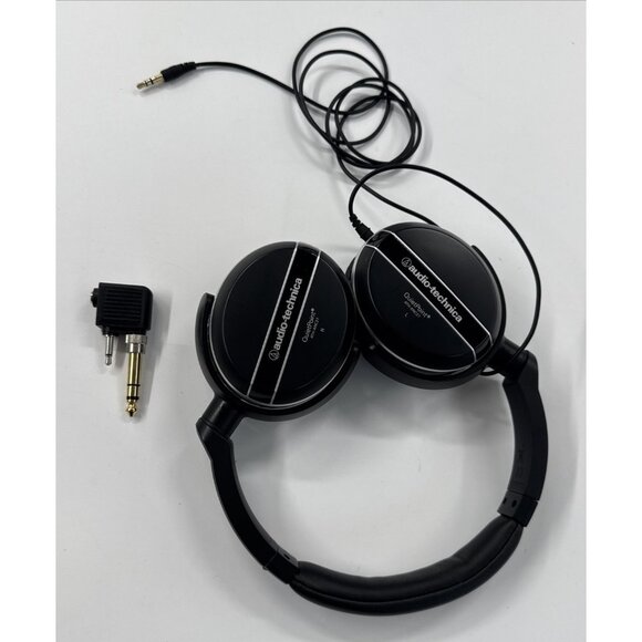 Audio Technica Active Noise Cancelling Headphones w/ Zip Storage Case ATH-ANC7b - Picture 3 of 13
